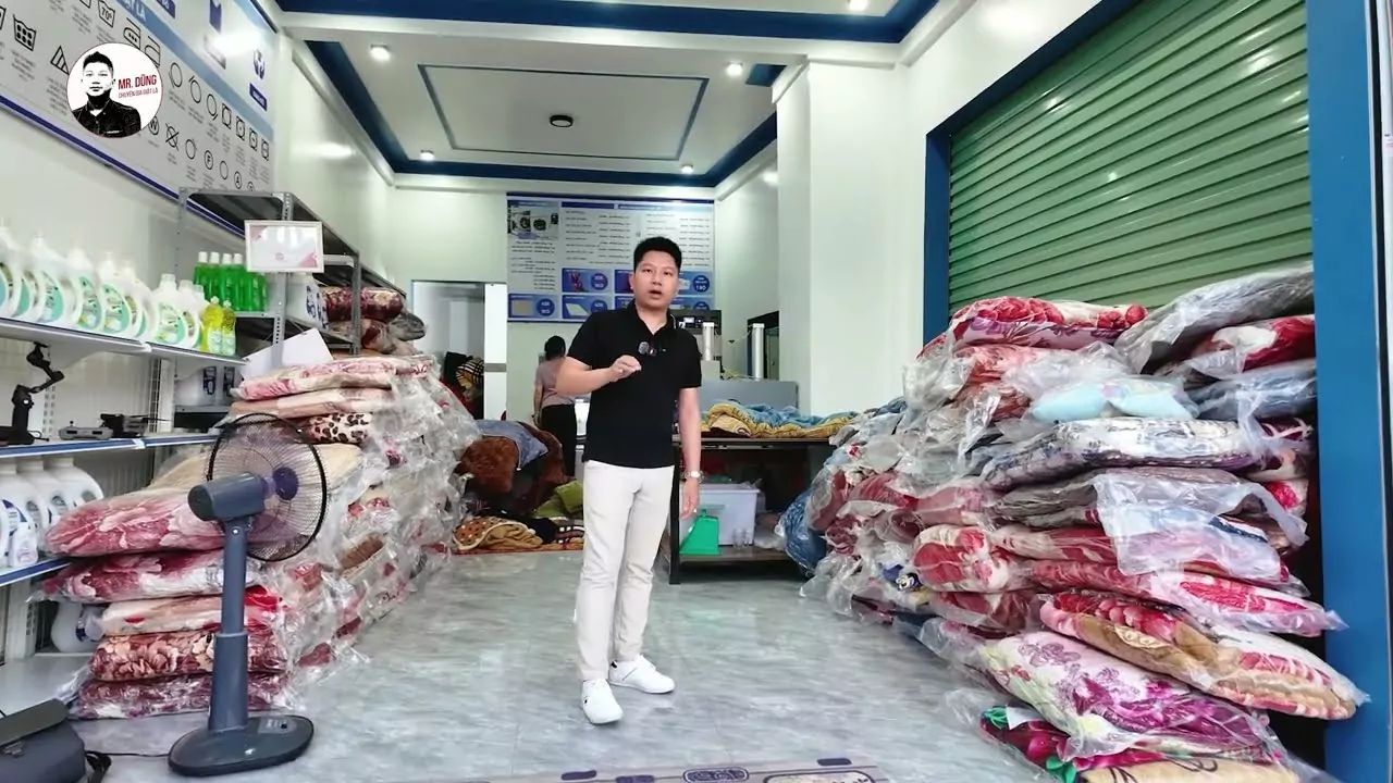 Tiệm giặt chăn công nghiệp chuẩn