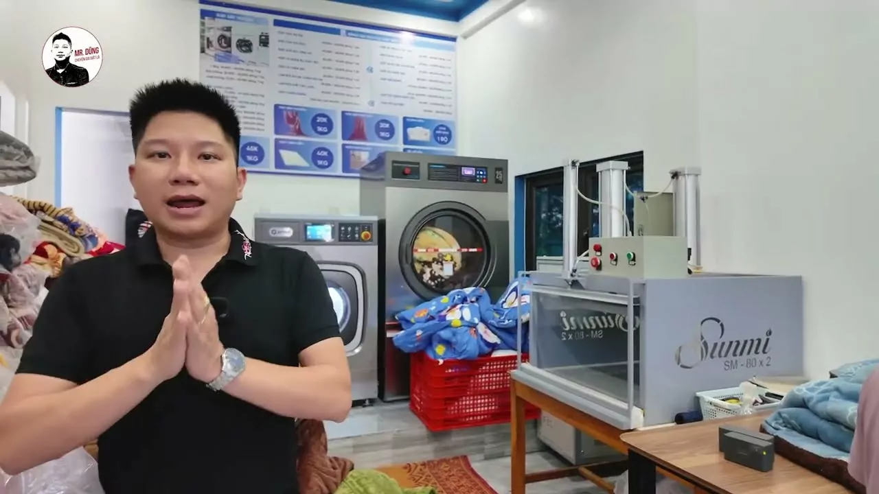 Tiệm giặt chăn công nghiệp chuẩn